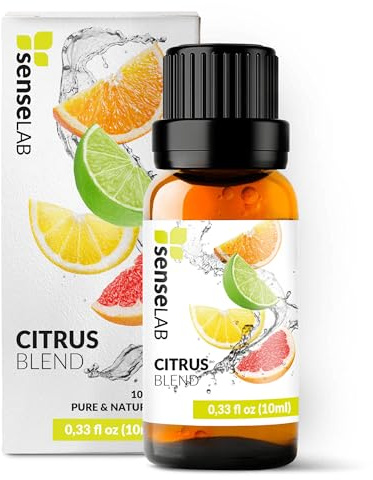 SenseLAB Aceite Esencial Cítrico - Aceite Cítrico Natural 100% Puro de Grado Terapéutico para Difusor de Aromaterapia y Humidificador (10 ml)