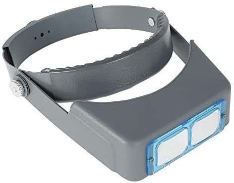 Gafas de Aumento Lente de Aumento montado en la Cabeza Lente HD con 4 Lentes reemplazables para joyería Relojes artesanía reparación (A)