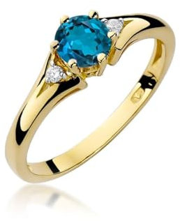 Lumari Gold - Verlobungsring Damen Ring Gold 585 Echtgold 14k Gold mit natürlichem Diamanten Damen Solitär Versprechen Ring Saphir Edelstein - Ringe Frauen - Gelbgold