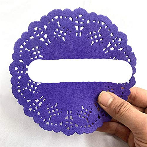 KKDIY 100pcs 5,5 Pollici di Diametro 14 cm 6 Colori Scrapbook Craft Centrini di Carta Pizzo Vintage Decoupage Tovaglietta per Feste di Natale Forniture-rple 100 Pezzi, Rotondo