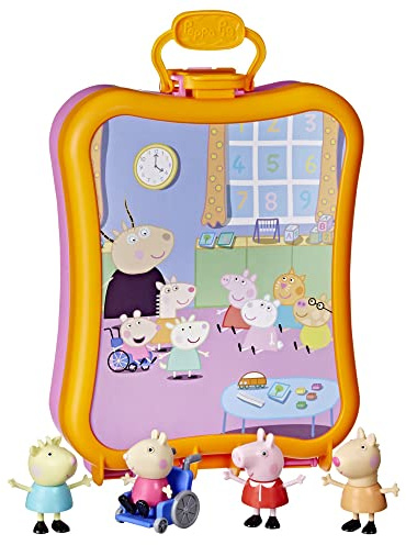 Peppa Pig Peppa's Club Freundebox, Vorschulspielzeug, enthält 4 Figuren, Spielspaß zum Mitnehmen, mit Griff, ab 3 Jahren F3779 Multi