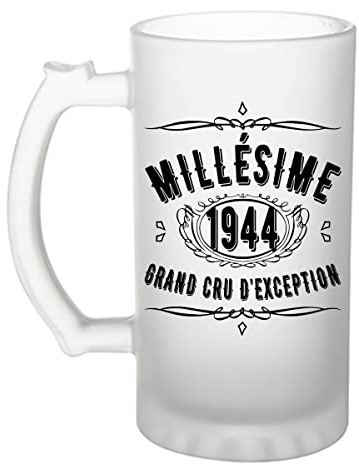 Jarra de cerveza 1944 cumpleaños 80 años | Vaso de cerveza Pinte idea de regalo original | Impreso en Francia