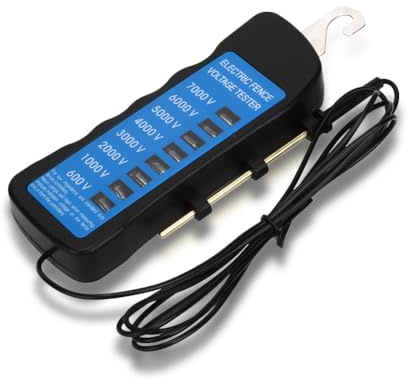 Joyzan Fence Voltage Tester, 7000V Portable Electric ABS Fence Voltage Tester with 8 Fence Indicator Lights, Fault Locator, Voltage Meter for Farm Home Gardens