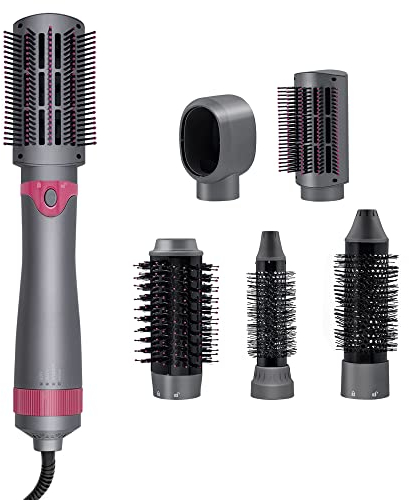 Mcbazel Hair Dryer Brush,5 in 1 Detachable Dryer Hair Brush Hairstyler for Fast Styling and Volume with1000W Hot Air Styler with 3 Temperature Settings, Lightweight Women Hot Air Brush Wrap Dryer Set