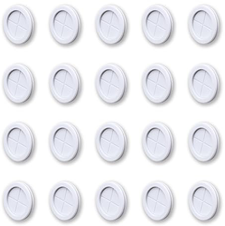 20mm Rubber Grommet, 20 Pcs Round Hole Cover, Wire Tidies Organizer Management Grommets for Machine, White
