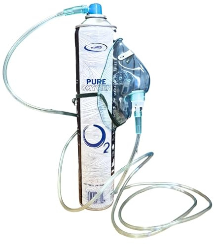Sauerstoff Dose Mit Mundstück Und Schlauch Sauerstoffflasche Tragbarer 99,5% 15L Sauerstoffinhalator