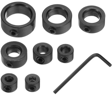 QUARKZMAN 8pcs Simple Split Arbre Collier Ensemble 3 mm 4 mm 5 mm 6mm 8mm 10mm 12mm 16mm Alésage Foret Mèche Profondeur Arrêt Collier, Inox Acier Jeu Vis Serrage Colliers
