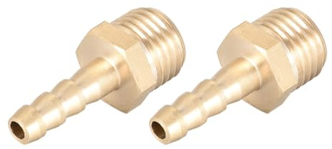METALLIXITY 2 Uds Manguera Punta Accesorio Latón M14-1.5 Macho 6mm Puntas | Manguera Tubería Conector - para Combustible Aire Agua Petróleo Gas