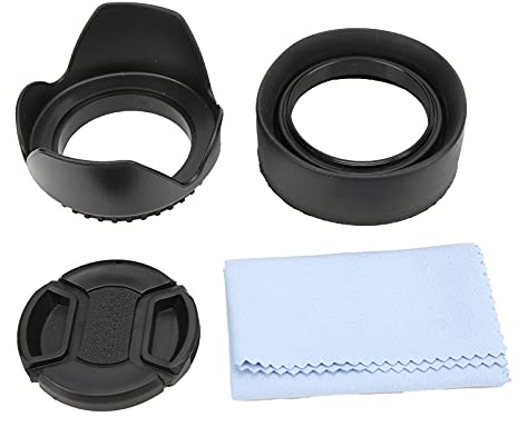 Topyond Il Kit Fotografico Aiuta con Il Controllo del Chiarore e la Protezione, Il Set di paraluce in Miniatura in Gomma per la riduzione dei e Il Materiale Resistente al Vento (62 mm)