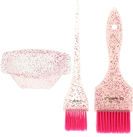 MOTHNUR Haarfärbeschalen Professionell Mit Rosa Salon Pinsel Haarfärbebürste Für Friseure Und Heimgebrauch Komfortabler Griff