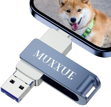 MUXXUE USB Stick Phone 128GB 3 in 1, Fotos/Videos mit einem klick kopiert