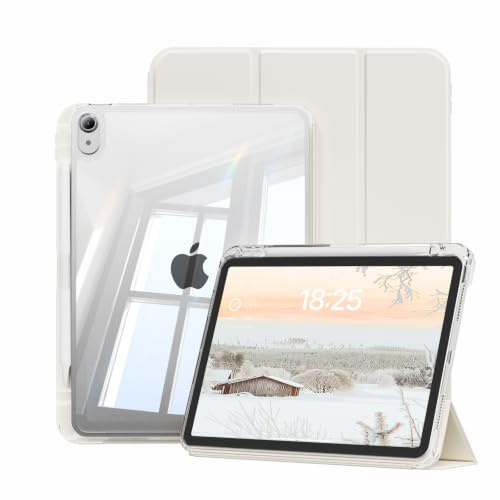 JKSML Hülle für iPad Air 11 Zoll (M4/M3/M2) 2026/2025/2024-Creme Weiße