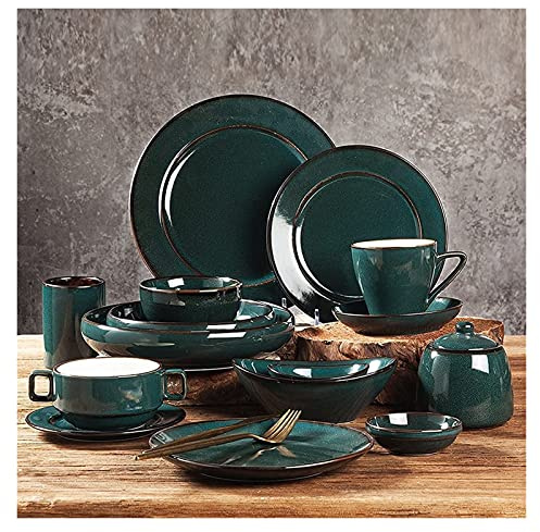 DLAZUM Set di stoviglie in Porcellana, Set di Piatti e Ciotole, Set di stoviglie in Ceramica da 48 Pezzi, Set di stoviglie in Porcellana, Servizio da tavola Completo,