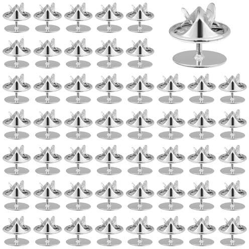 IANFAN 50 Pairs Silver Butterfly Tie Tacks, Locking Pin Backs Replacement | Blank Pin Keeper Enamel Pins Locking Backs for Clothes Brooch Uniform Badges Lapel Hat Tie Tack Craft Making Jewelry Making