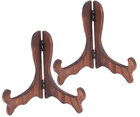 VALICLUD 2 Pezzi Espositori Legno Massello per Piatti e Vassoi da Supporti Eleganti per Esposizione Tavolo Perfetti per Casa Ufficio Matrimoni e Vetrine
