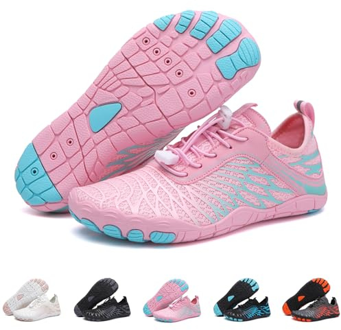 Barezoey Zapatos descalzos para mujer, zapatos descalzos para hombre, zapatos de agua saludables y cómodos, para caminar, para agua, playa, puntera ancha, zapatos de natación, zapatos de senderismo