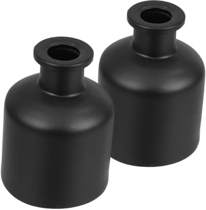 Hoement 2 Piezas Unidades Botellas Difusoras de Vidrio Cilindricas Vacías Vintage para Aromas y Aceites Esenciales Hogar Ambientadores