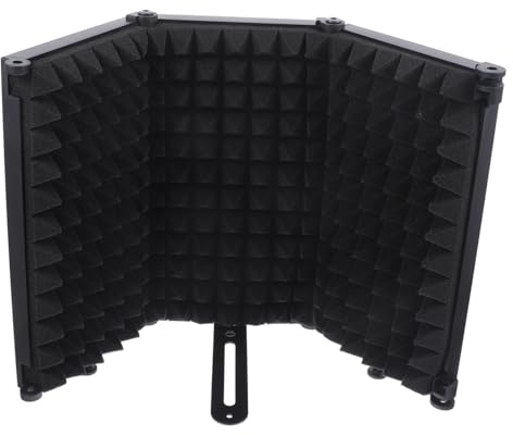 CONGARTENO Filtro Anti-pop para Micrófono con Diseño Plegable y Carcasa Metálica Resistente Pantalla Antiviento para Grabación y Streaming Reducción de Ruido Ambiental y Absorción Acústica