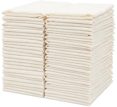 50 PCS 20x20 Inch Cheese Cloths, Grade 100 Unbleached Cotton Muslin Cloth, Reusable Cheese Cloth for Cooking, Baking, Juicing & Cheese Making