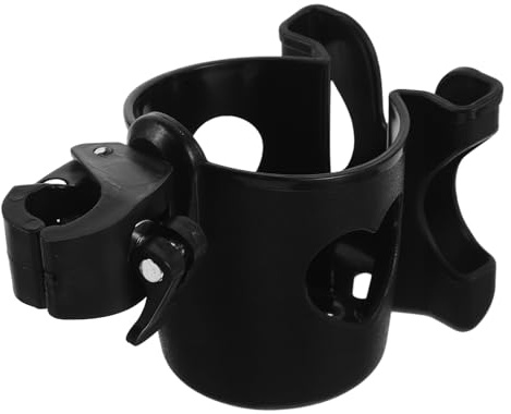 HEALEEP Portavasos para Bicicleta, Cochecito, Silla de Ruedas y Andador, Soporte Ajustable Antideslizante en Negro, Accesorio para Dispositivos de Movilidad y Portabotellas de Manillar