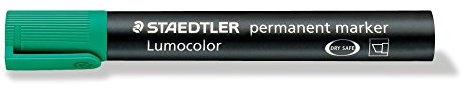 Staedtler Lumocolor Permanent Marker Chisel Tip 2-5mm Line Green Ref 3505 [Pack 10] (3505)