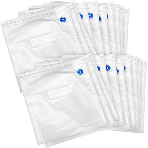 Rosenstein & Söhne Vakuum Beutel mit Ventil: 20er-Mega-Pack Vakuumierbeutel, je 26 cm x 28 cm (Folienbeutel, Folienbeutel mit Ventil, Vakuumbeutel mit Pumpe)