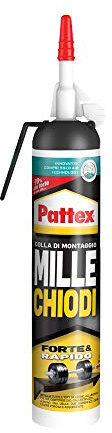 Pattex Millechiodi Forte & Rapido Kiwi, adesivo di montaggio multimateriale per sostituire chiodi al muro, adesivo extra forte in un nuovo formato più facile, 1x260g