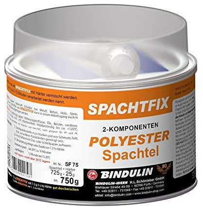 Bindulin Spachtfix 2-Komponenten-Polyester-Spachtel 750 g Set inkl. Pinsel zum Auftragen