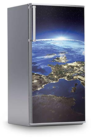 Kühlschrank Designfolie I Dekosticker für Kühlschrankfront - Sticker Aufkleber selbstklebend I Tattoo Küche - Design: Earth View