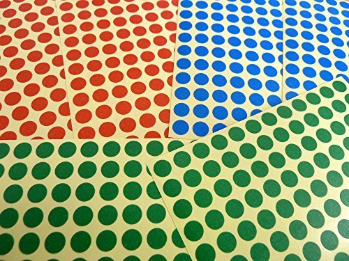 Rot Blau Grün Sticker Klein 8mm Runde Runde Farbige Klebeetiketten