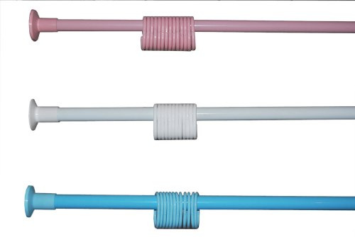 Duschvorhangstange Wannen Stange Duschvorhangstange Stange Teleskopstange Duschstange 120-210 cm Blau inkl. Ringe für Badewannen und Dusche