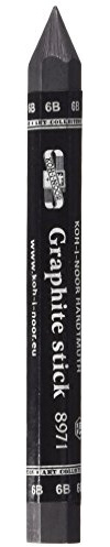 KOH-I-NOOR Progresso Jumbo Graphitstift, holzfrei, Härtegrad 6B (Pack 12)