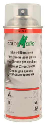 COLORMATIC Felgen-Silberchrom 400 ml - Effektspray Hochglänzend | Chromoptik für glatte Oberflächen, abriebfest, waschstraßenbeständig, widerstandsfähig gegen Steinschlag & Streusalz