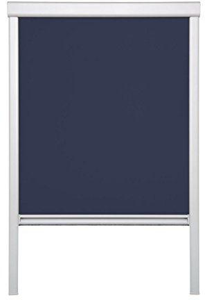 Lichtblick Dachfenster-Rollo Skylight, 97,3 x 94,0 cm (B x L) in Blau, 100 % Verdunkelung, Thermo-Rollo für Velux-Fenster, Sonnen-, Hitze- & Sichtschutz (S06)