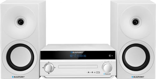Blaupunkt MS30BT Edition Home Audio mikrosystem 40 W vitt ljuduppsättning för hemmet – ljudset för hemmet (ljudsystem, vit, 40 W, FM, PLL, blå, MP3), Bianco