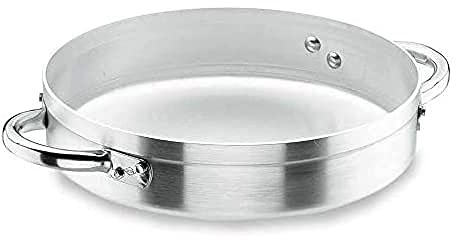 Lacor 20628 - Padella per paella in alluminio da chef 28 cm | Utensile professionale duraturo; progettato per prestazioni ottimali e una pulizia rapida in lavastoviglie