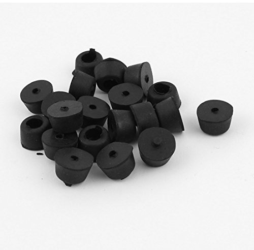 uxcell 20pcs Universal Tapered Black Rubber Feet Bumper Pad Washer 9mm x 14mm