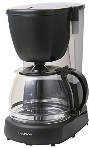 Lauson Cafetera a Goteo para 12 tazas de café, 1.25L de capacidad, Filtro de Nylon extraíble, Antigoteo y antideslizante, 870W, Negro