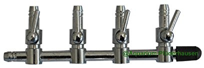 4-Wege Aquarium Metall Luftabsperrhahn, Aquarium Luftverteiler, Aquarium Luftventil, Air Divider