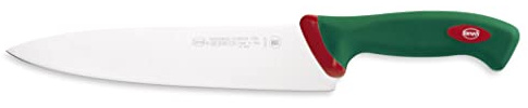 Sanelli Ligne Premana Professional,Couteau Chef Cm.24,Acier Inoxydable,Vert et Rouge,37.0x3.0x4.0 cm