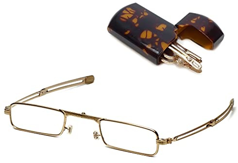 Mini Folding Glasses with Tortoise Shell casem, 2.25 Strength, by American Reading Glasses