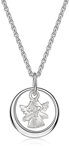 Xaana Taufkette Taufring mit Zirkonia und Engel-Einhänger inkl. Kette 36/38 cm 925er Sterlingsilber AMZ0181