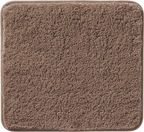 Erwin Müller WC-Vorlage, WC-Matte Rhodos Uni ohne Ausschnitt, rutschhemmend braun Größe 50x55 cm - ultraweich, extrem saugfähig, flusenarm