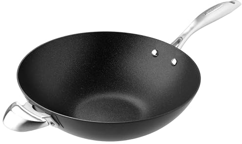 Scanpan Pro IQ 12.5 inch Nonstick Wok - Compatible with All Cooktops, Induction Ready, Metal Utensil Safe, Oven Safe to 500°F, Dishwasher Safe