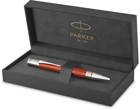 Parker Duofold Ballpoint Pen | Classic Big Red Vintage | Medium Point Black Ink Refill | Premium Gift Box