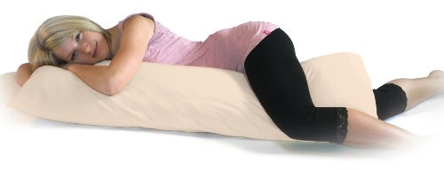 Dukal | Bezug für Seitenschläferkissen | 40x140-40x145 cm | aus hochwertigem DOPPEL-Jersey | 100% Baumwolle | Farbe: Creme