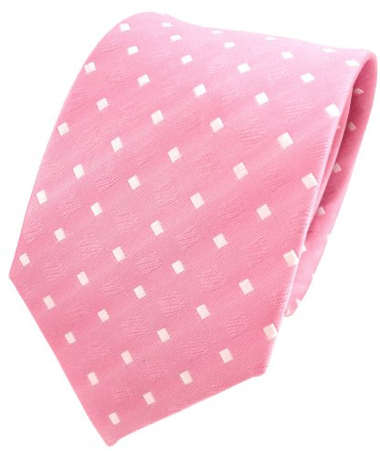 TigerTie Designer Seidenkrawatte in rosa hellrosa weiß gepunktet