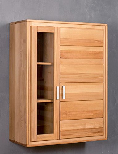 Woodline Hängevitrine Genf 2-türig Kernbuche Massivholz geölt/gewachst