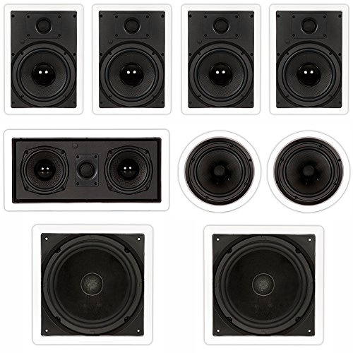 Theater Solutions TST87 Flush Mount 7.2 Speaker Set 8 in Wall and Ceiling