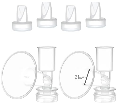 Maymom Large Replacement Flange Kit Compatible with Ameda Purely Yours, Ultra Breastpump, Flange 31 mm, with Duckbills; Made by Maymom